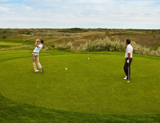 Group of individuals teeing off