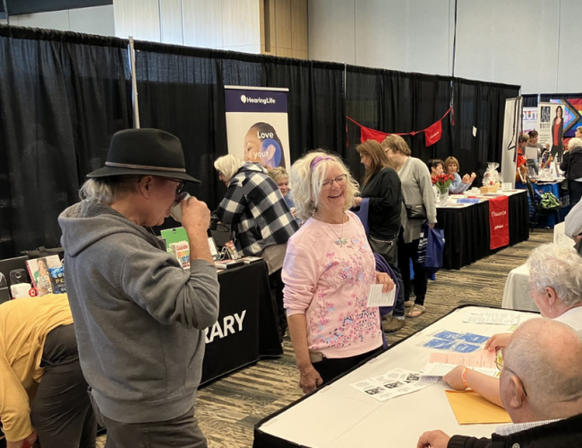 Attendees and booths at Spotlight on Seniors 2023