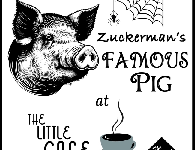 The Barn Playhouse presents, "Zuckerman's Famous Pig, at The Little Cafe". June 14-16, and 19-23, 2024. Tickets available online, www.barnplayhouse.com