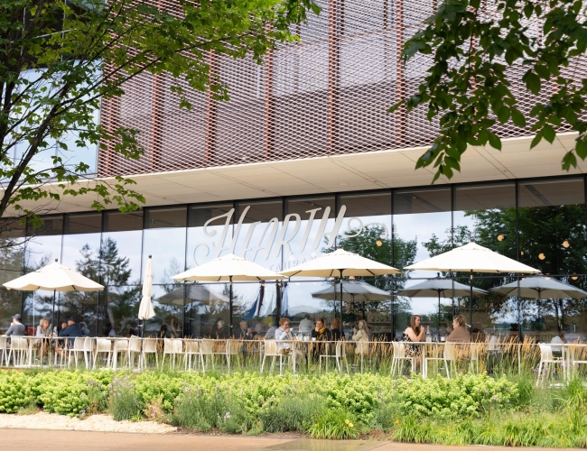 patio area at Hearth restaurant