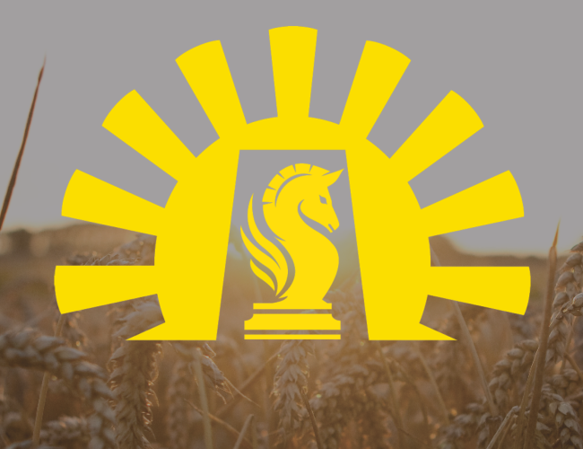 Logo of the Saskatchewan Horizon Chess Club against a wheat field.