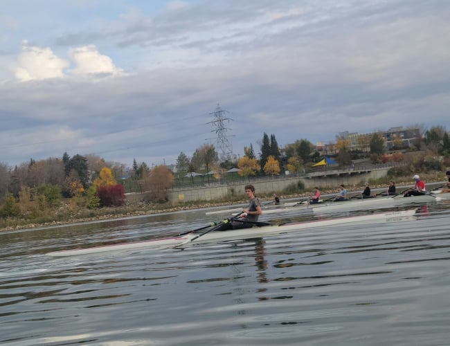 Rowers on the South Saskatchewan River in Saskatoon