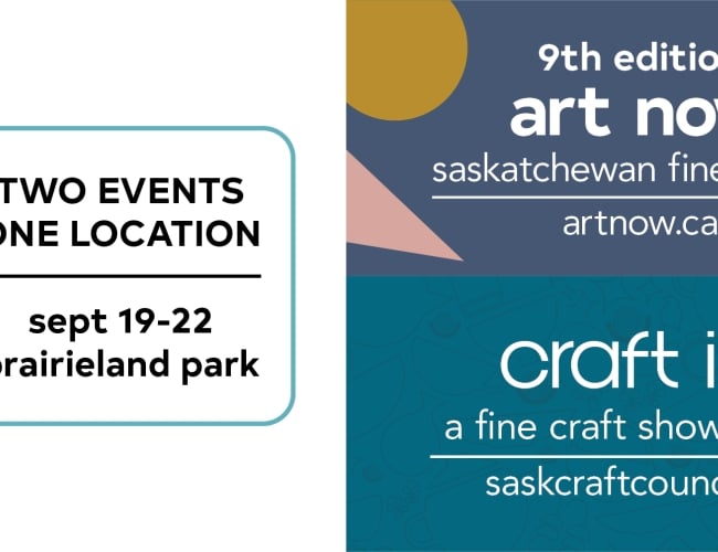 Experience two shows, both art and craft, in one location for the first time. The Saskatchewan Craft Council (SCC) and SaskGalleries have teamed up to present a new fine art + craft experience in Saskatchewan. SaskGalleries is showcasing the 9th edition of Art Now, while the SCC introduces Craft Is… Fine Craft Show + Sale.