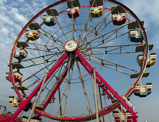 Looking up at the Ferris Wheel