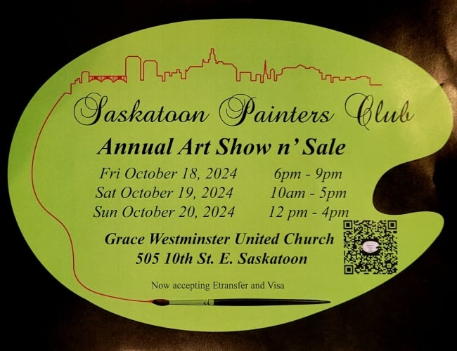 Saskatoon Painters Club Annual Art show 'n' sale poster - Oct. 18 - Oct. 20