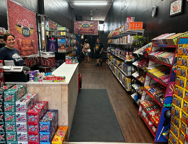 People shopping in a specialty food store