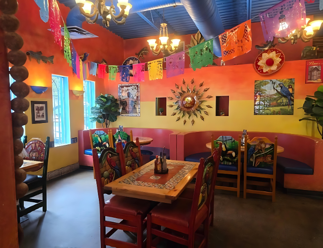 Mexican style decorations in a restaurant 