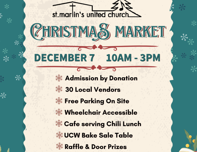 St Martins Christmas Craft Market December 7, 2024 10am-3pm