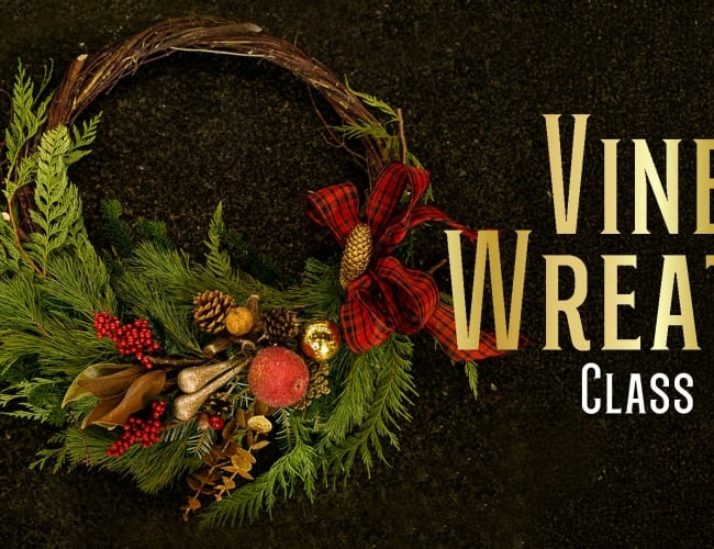 Create a vine wreath and enjoy Black Fox cocktails